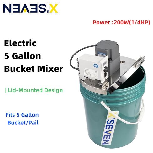 Electric 5 Gallon Bucket Mixer,200W 110V Paint Pail Agitator with Lid,1000 RPM Motor,Fits 5 Gallon Buckets in Kuwait