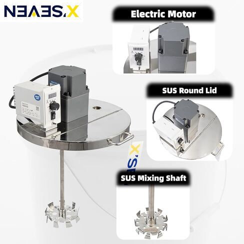 Electric 5 Gallon Bucket Mixer,200W 110V Paint Pail Agitator with Lid,1000 RPM Motor,Fits 5 Gallon Buckets in Kuwait