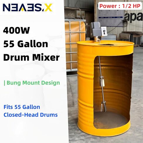 Electric 55 Gallon Bung Mount Drum Mixer, 400W 110V Drum Agitator for Closed-Head Steel Drums, 9.75 N·m High Torque Motor for Low to High Viscosity Liquids in Kuwait