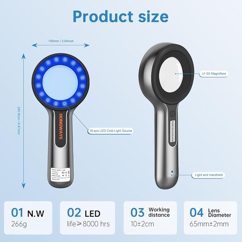 Woods Lamp Skin Analyzer, Easy to Hold and Carry Around, Woods Lamp Cat Ringworm, Detect All Kinds of Skin Conditions, No Special Training Required (2000 mAh Rechargeable Battery) in Kuwait