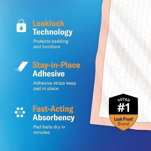 Chucks® Premium Disposable Underpads 17"x24" [100-Count] Ultra Absorbent Chux Incontinence Bed Pads with Adhesive Tape for Adults, Baby Changing, Travel, and Pet Training – 17x24 Bulk Pack in Kuwait