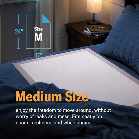 Chucks® Premium Disposable Underpads 17"x24" [100-Count] Ultra Absorbent Chux Incontinence Bed Pads with Adhesive Tape for Adults, Baby Changing, Travel, and Pet Training – 17x24 Bulk Pack in Kuwait