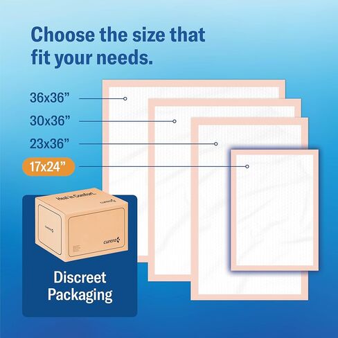 Chucks® Premium Disposable Underpads 17"x24" [100-Count] Ultra Absorbent Chux Incontinence Bed Pads with Adhesive Tape for Adults, Baby Changing, Travel, and Pet Training – 17x24 Bulk Pack in Kuwait