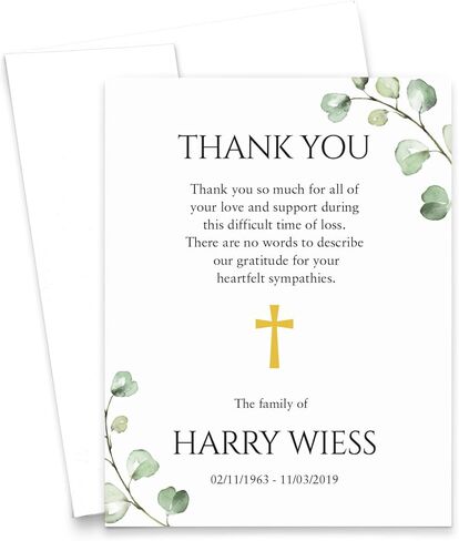 Personalized Memorial Thank You Cards Cardinal Funeral Sympathy Thank you Note Cards, Celebration of Life Notecards, Your Choice of Quantity and Envelope Color in Saudi Arabia
