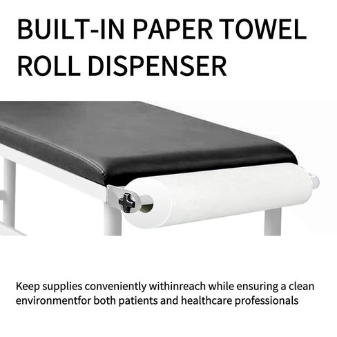 أريكة Helsevesen للإسعافات الأولية بإطار ساق فولاذي مع ظهر قابل للتعديل، وأرائك مريحة، أسود، 72 * 24.5 * 19 in Kuwait