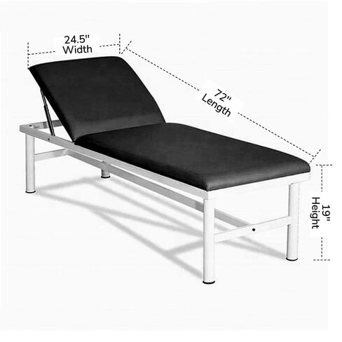 Helsevesen First Aid Steel Leg Frame Recovery Couch with Adjustable Back, Rest Couches, Black, 72 * 24.5 * 19 in Saudi Arabia
