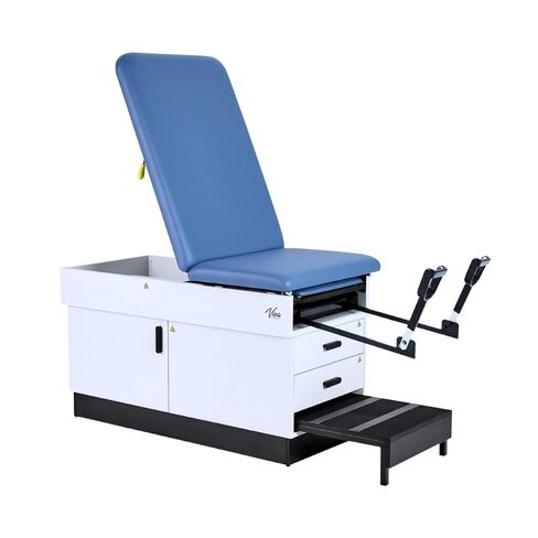 Slim Line Medical Exam Table with Stirrups, Blue in Kuwait