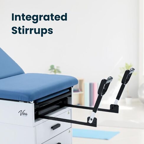 Slim Line Medical Exam Table with Stirrups, Blue in Kuwait