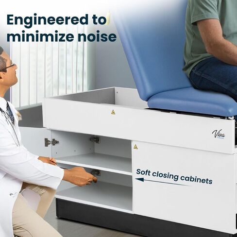 Slim Line Medical Exam Table with Stirrups, Blue in Kuwait