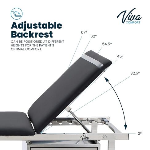 Folding Medical Exam Table, Basic Adjustable Patient Treatment Table, Doctor Bed with Folding Legs, 74.8''L x 27.5''W x 31.4''H in Saudi Arabia