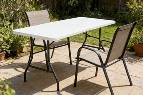 Deluxe 6-Foot Fold-in-Half Blow Molded Folding Table, HDPE, Indoor and Outdoor Use, Seats 6 in Saudi Arabia
