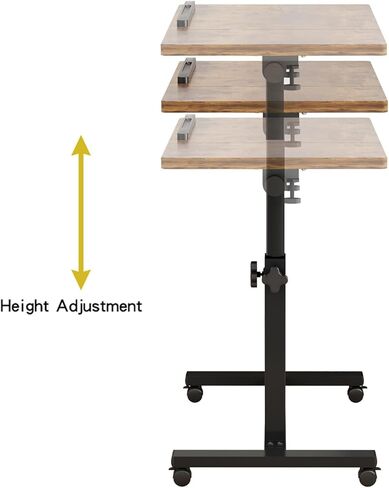 TigerDad Adjustable Overbed Table with Wheels, Rolling Laptop Bed Desk for Home Hospital Use, Height & Tilt Adjustable Mobile Table for Eating, Working, Reading in Bed or Sofa in Kuwait
