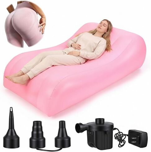 Junkin BBL Bed After Surgery for Sleeping Mattress with Hole Brazilian Butt Lift Recovery Pillow Pink Inflatable Chair for Butt Post Surgery Air Mattress Sofa Couch for Sitting Sleeping Relaxation in Saudi Arabia