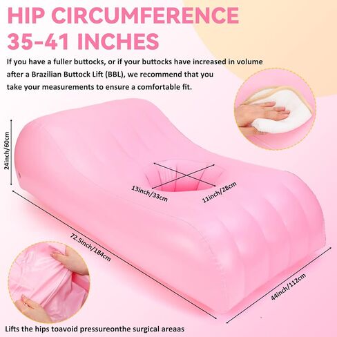 Junkin BBL Bed After Surgery for Sleeping Mattress with Hole Brazilian Butt Lift Recovery Pillow Pink Inflatable Chair for Butt Post Surgery Air Mattress Sofa Couch for Sitting Sleeping Relaxation in Saudi Arabia