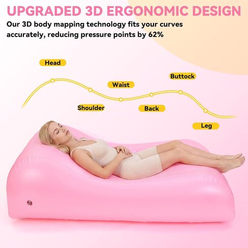 Junkin BBL Bed After Surgery for Sleeping Mattress with Hole Brazilian Butt Lift Recovery Pillow Pink Inflatable Chair for Butt Post Surgery Air Mattress Sofa Couch for Sitting Sleeping Relaxation in Saudi Arabia