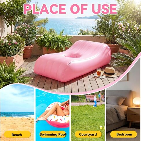 Junkin BBL Bed After Surgery for Sleeping Mattress with Hole Brazilian Butt Lift Recovery Pillow Pink Inflatable Chair for Butt Post Surgery Air Mattress Sofa Couch for Sitting Sleeping Relaxation in Saudi Arabia