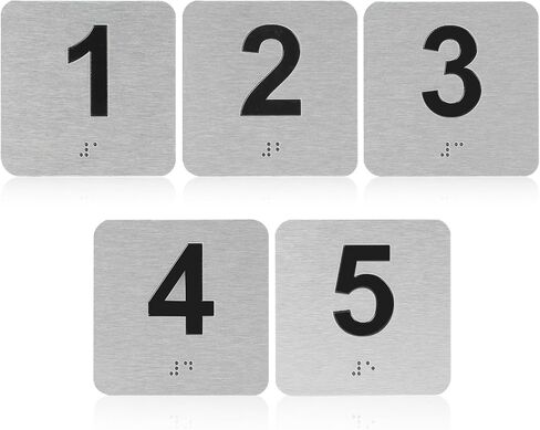 5 PCS Exam Room Sign with Braille and Tactile - 4x4 inch Aluminum Exam Room Flags, for Exam Rooms Offices Educational Institution Directional Assistance Test Center (Number 6-10) in Kuwait