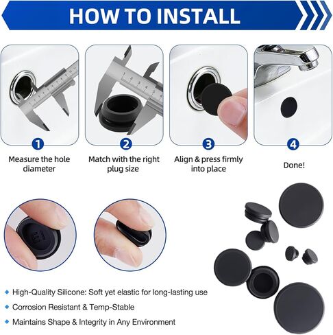 150 قطعة من سدادات مطاطية مرنة للثقوب الدائرية، 9 مقاسات من سدادات مطاطية للثقوب بأحجام متنوعة، سدادات ثقب من السيليكون لحوض الحمام، حوض الاستحمام، أثاث أسلاك السيارة، أنابيب الزجاجات المستديرة in Kuwait