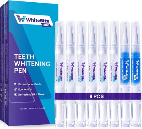 WhiteBite Pro Teeth Whitening Pens for Sensitive Teeth (4 Pens) – 35% Carbamide Peroxide Gel, Desensitizing Gel – Fast Whitening, Enamel-Safe, Travel-Friendly in Kuwait