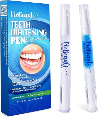 Teeth Whitening Pen Gel Kit: 35% Carbamide Peroxide Gel for Stain Removal - No Sensitivity with Remineralizing Pen for a Brighter Whiter Smile Mint (5 Pack) in Kuwait