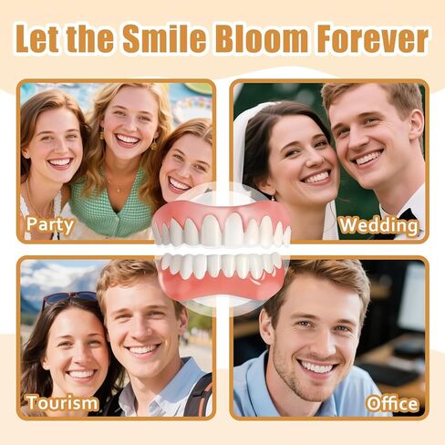 Moldable False Teeth, Dentures for Women and Men, Upper and Lower Silicone Denture Set, Fix your Smile in Minutes, 1PCS in Kuwait