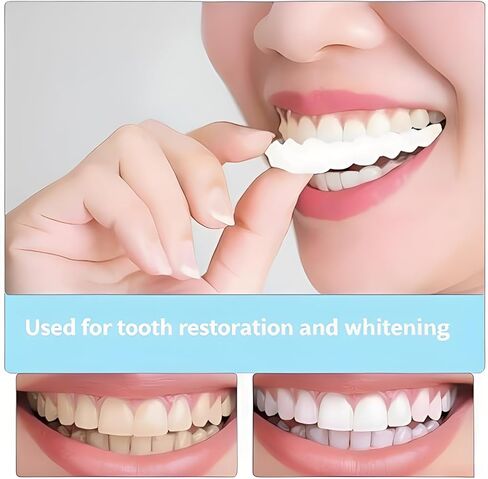 2 Pairs Temporary Smile Support Adjustable for All Genders Naturally and Comfortably Fit Restore Your Confident Smile (Upper/Lower) in Kuwait