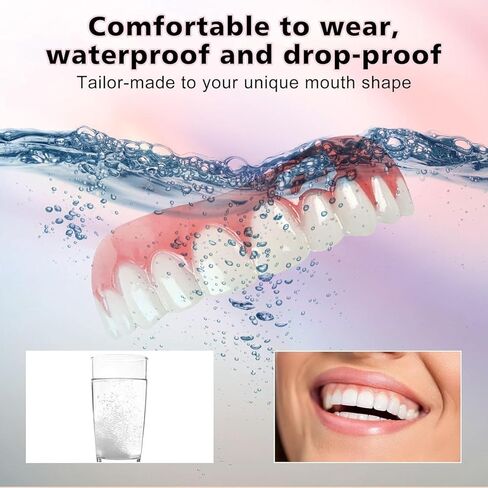 Snap on Veneers for Women & Men | Natural-Looking Top & Bottom Fake Teeth | Comfortable & Easy to Use in Kuwait