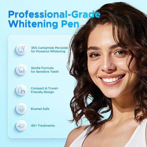 Luelli Teeth Whitening Pen, 50+ Uses - Travel Size Professional Tooth Whitener Gel, Extra Strength Organic Teeth Bleaching Gel for Sensitive Teeth, Instant Stain Removal, Simply White Smile, 4 Count in Kuwait