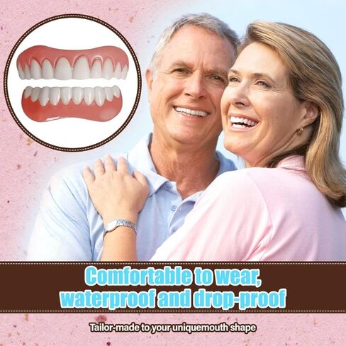 Snap on Veneers for Women & Men | Natural-Looking Top & Bottom Fake Teeth | Comfortable & Easy to Use in Kuwait