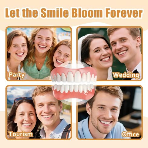 Moldable False Teeth, Dentures for Women and Men, Upper and Lower Silicone Denture Set, Fix Your Smile in Minutes, 1PCS-M in Kuwait