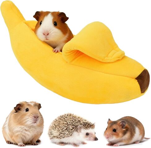 Bed Cave Hideout & Cozy Banana Bed for Hedgehog, Rat, Chinchilla, Guinea Pigs, Ferret, Snake - Yellow in Saudi Arabia