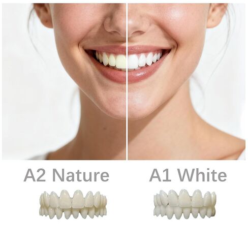 طقم أسنان مكون من 12 قطعة، مجموعتان (28 سنًا لكل مجموعة) من الأسنان الصناعية بأحجام مختلفة، للأسنان الصناعية الكاملة أو الجزئية، تتضمن جميع اللوازم اللازمة لصنع أطقم الأسنان العلوية والسفلية في المنزل. in Kuwait