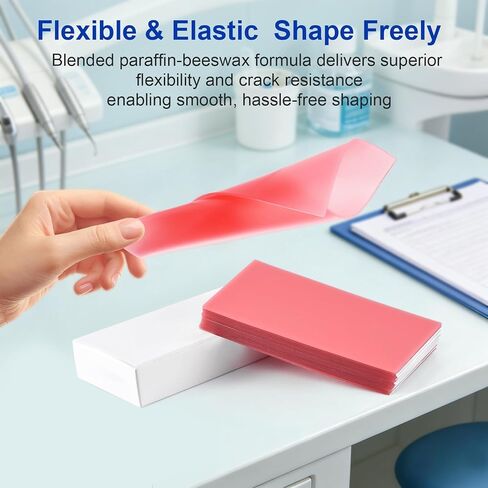 20 Pieces Dental Base Plate Wax for Modeling and Filling, Multipurpose Dental Wax Sheets and High-Quality Bite Casting Sheets - Not for Dentures in Kuwait