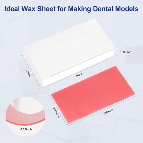 20 Pieces Dental Base Plate Wax for Modeling and Filling, Multipurpose Dental Wax Sheets and High-Quality Bite Casting Sheets - Not for Dentures in Kuwait
