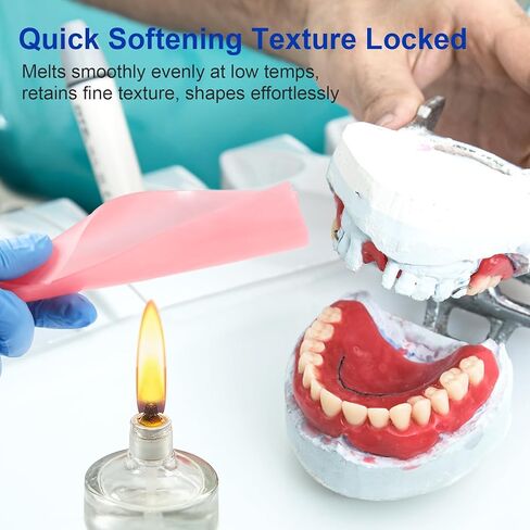 20 Pieces Dental Base Plate Wax for Modeling and Filling, Multipurpose Dental Wax Sheets and High-Quality Bite Casting Sheets - Not for Dentures in Kuwait