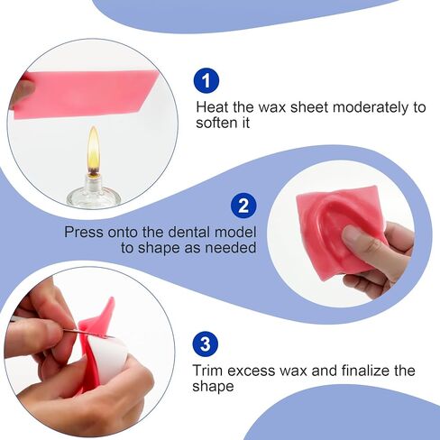 20 Pieces Dental Base Plate Wax for Modeling and Filling, Multipurpose Dental Wax Sheets and High-Quality Bite Casting Sheets - Not for Dentures in Kuwait