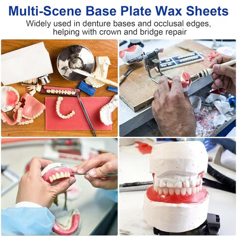 20 Pieces Dental Base Plate Wax for Modeling and Filling, Multipurpose Dental Wax Sheets and High-Quality Bite Casting Sheets - Not for Dentures in Kuwait