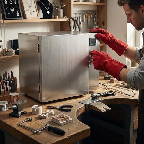 1500w Compact Electric Kiln for Jewelry & Dental Casting - High-Temperature Oven for Wax, Metal Clay, 3D Resin Sintering, Ideal for Crafts & Professionals in Saudi Arabia
