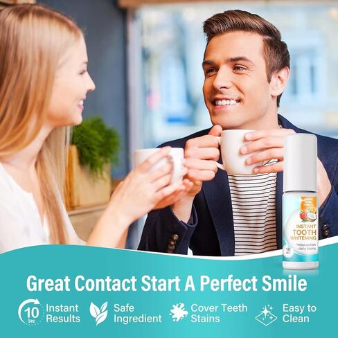 Tooth Paint - Instant Teeth Whitening Paint for a Confident Smile, Quick & Easy Brush-On Application, Safe & Gentle Formula, Long-Lasting Results in Kuwait