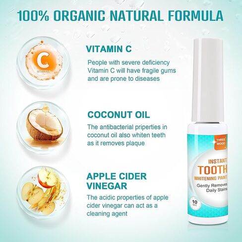 Tooth Whitening Paint - Instant White Teeth, Gentle & Safe Formula, Easy to Use & Portable, Long-Lasting Results for a Confident Smile in Kuwait