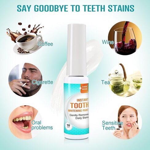 Tooth Whitening Paint - Instant White Teeth, Gentle & Safe Formula, Easy to Use & Portable, Long-Lasting Results for a Confident Smile in Kuwait