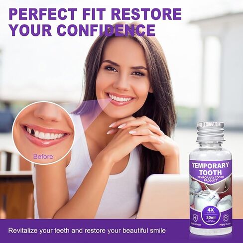 مجموعة خرز الأسنان القابلة للتشكيل، غطاء فجوة الأسنان المؤقتة للأسنان المفقودة، إكسسوار مظهر الأسنان التجميلي in Kuwait