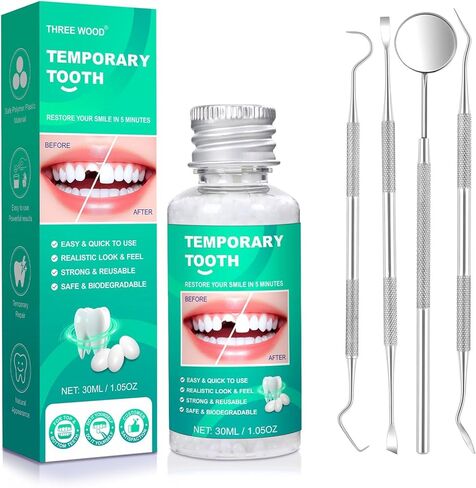 طقم أسنان من الخرز الحراري القابل للتشكيل، غطاء فجوة الأسنان المؤقتة للأسنان المكسورة أو المفقودة، استخدام المظهر التجميلي in Kuwait