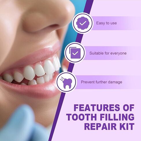 مجموعة خرز الأسنان القابلة للتشكيل، غطاء فجوة الأسنان المؤقتة للأسنان المفقودة، إكسسوار مظهر الأسنان التجميلي in Kuwait