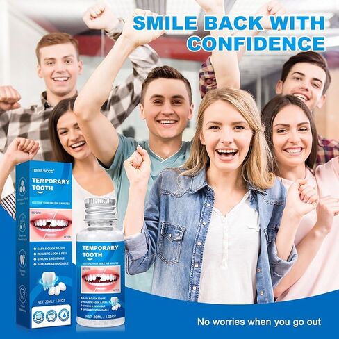 طقم أسنان من الخرز الحراري القابل للتشكيل، غطاء فجوة الأسنان المؤقتة للأسنان المكسورة أو المفقودة، استخدام المظهر التجميلي in Kuwait