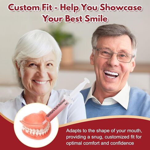 طقم طقم أسنان ناعم لأطقم الأسنان العلوية والسفلية - مثالي لأطقم الأسنان الفضفاضة وغير الملائمة، طقم طقم أسنان لملاءمة مخصصة وراحة واستقرار طويل الأمد in Kuwait