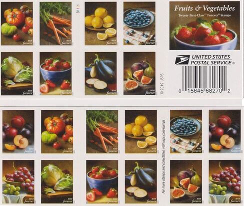 Fruit and Vegetables Postage Stamps Booklet of 20 in Saudi Arabia