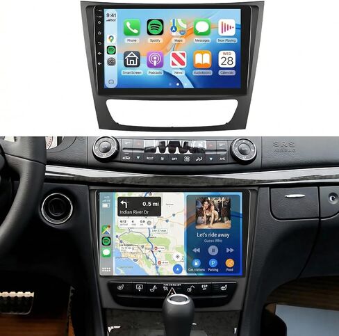 4G+64G,Radio for Mercedes Benz E Class W211 E200 CLS W219 2002-2009 Car Stereo,Wireless Carplay Android Auto,5.0Bluetooth DSP 32EQ,9'' 1280x720P IPS Touchscreen,FM/RDS GPS WiFi Backup Camera in Kuwait