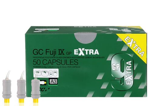 GC 012250 Fuji IX GP كبسولات أيونومر زجاجية إضافية، لون A3 50/عبوة، تركيبة مجددة عالية القوة in Kuwait