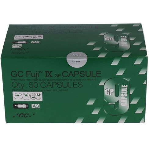 GC 012250 Fuji IX GP كبسولات أيونومر زجاجية إضافية، لون A3 50/عبوة، تركيبة مجددة عالية القوة in Kuwait